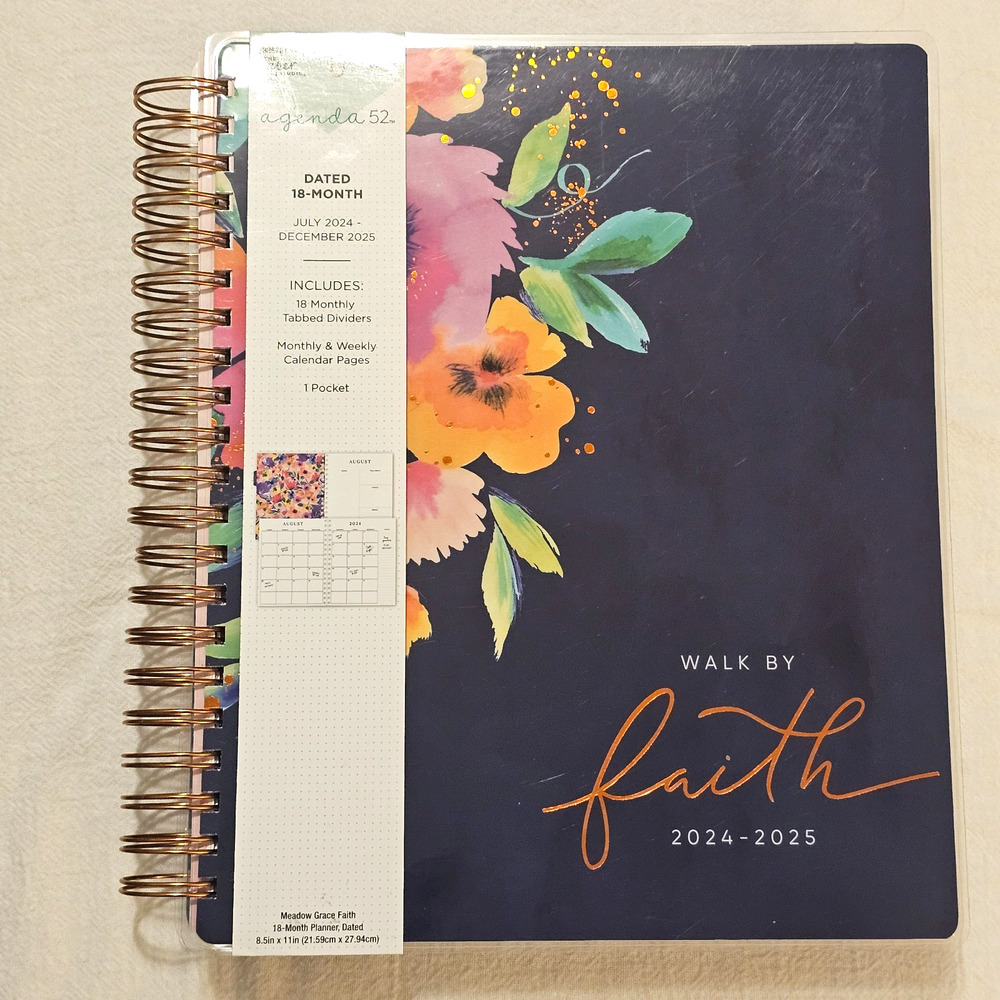 Walk by Faith Planner Agenda 52 Paper Studio Horizontal 18 Month 2024-2025